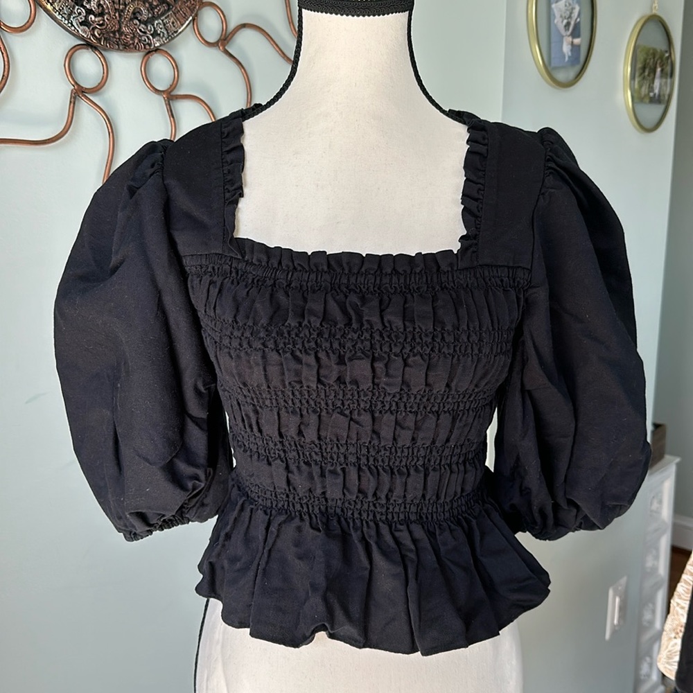 All Saints Black Rouge Top